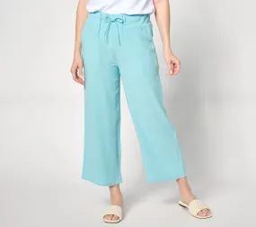 LOGO Linens by Lori Goldstein Regular Wide Leg Crop Pants