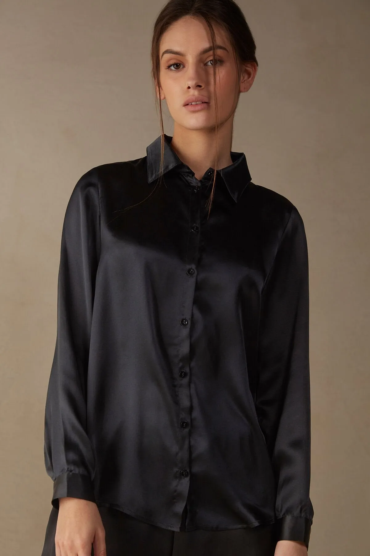 Long Sleeve Silk Shirt B-18888