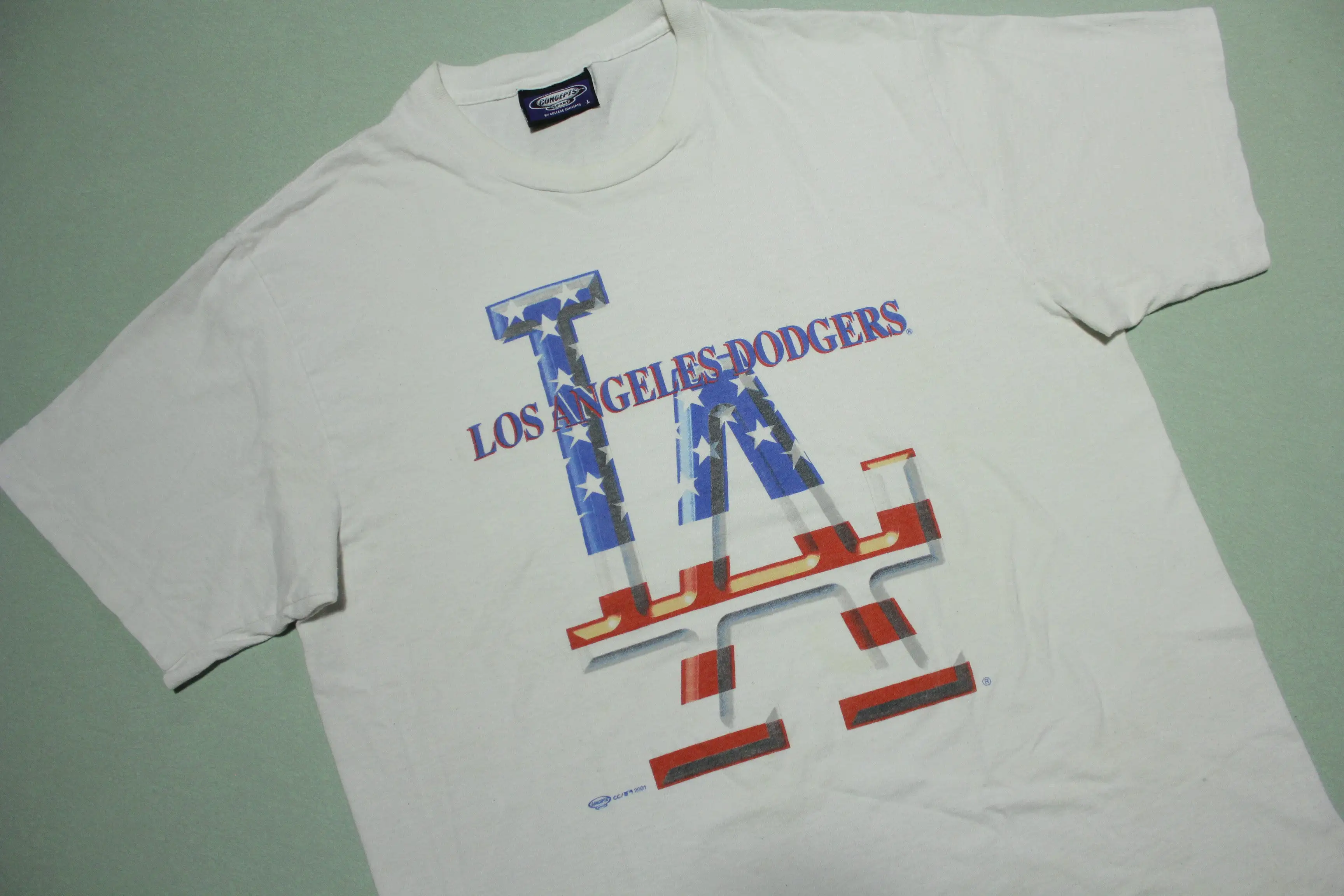 Los Angeles LA Dodgers Vintage 2001 Concepts Sports Single Stitch T-Shirt