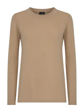 Maglia girocollo in Pure Cotton - Irish Cream