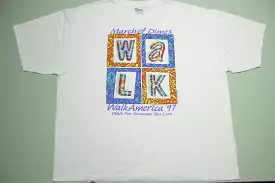 March of Dimes 1997 Walk America Vintage 90's Hanes Fund Raise T-Shirt