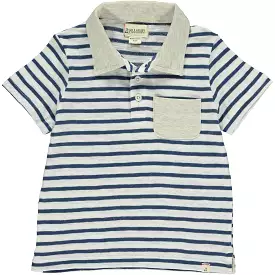 Me & Henry Navy & White Stripe S/S Polo Shirt