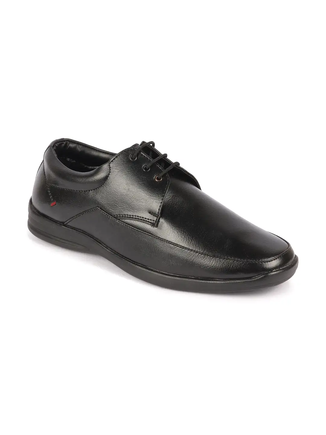 Men Black Formal Office Work Broad Feet Derby Lace Up Shoes