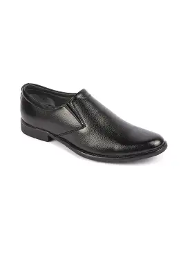 Men Black Genuine Leather Classic Formal Office Slip On Shoes