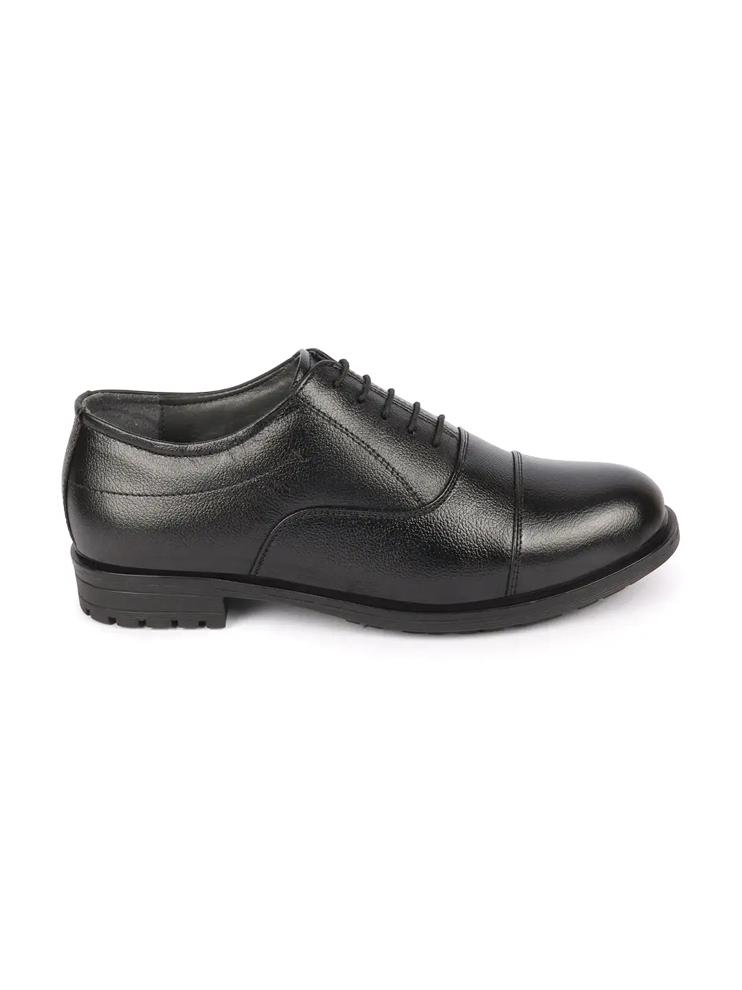 Men Black Genuine Leather Formal Office Comfort Broad Feet Oxford Lace Up Shoes