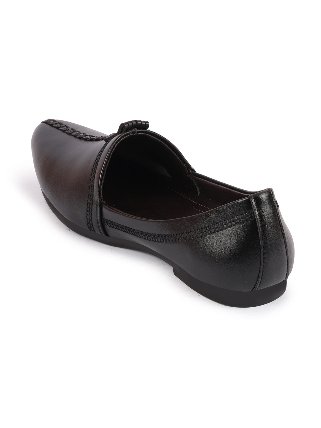 Men Black Wedding Party Evening Broad Feet Ethnic Slip On Juttis and Mojaris