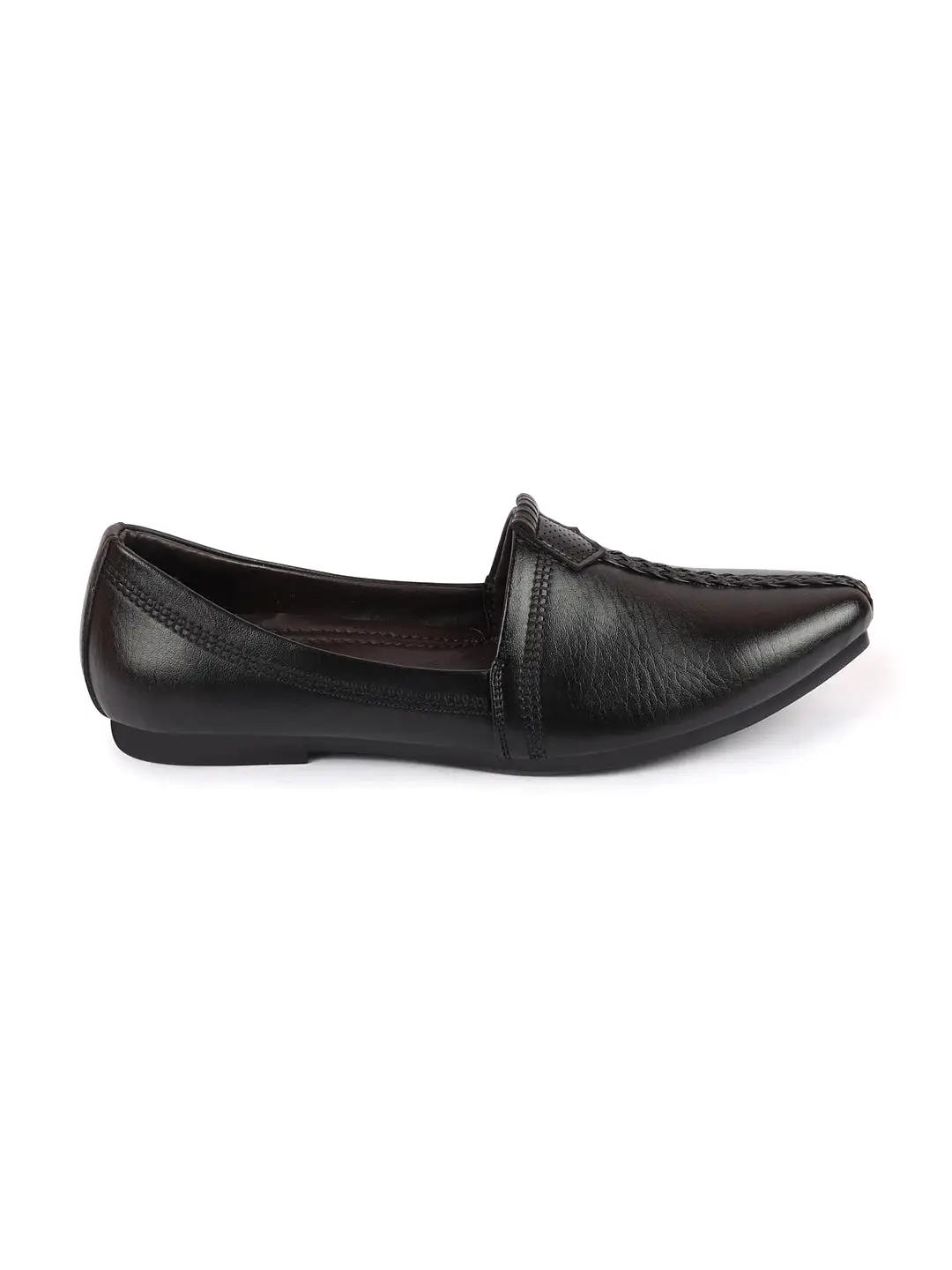 Men Black Wedding Party Evening Broad Feet Ethnic Slip On Juttis and Mojaris