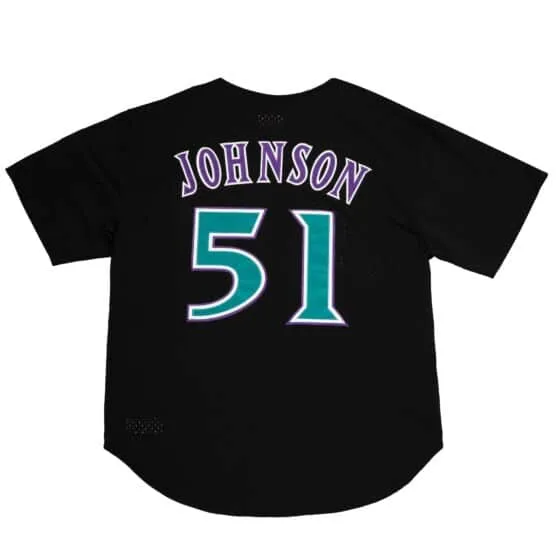 Mitchell & Ness MLB Authentic Randy Johnson Arizona Diamondbacks 1999 BP Button Front Jersey (Black)