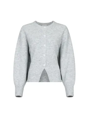 NEO NOIR CARDIGAN REX KNIT LIGHT GREY MELANGE