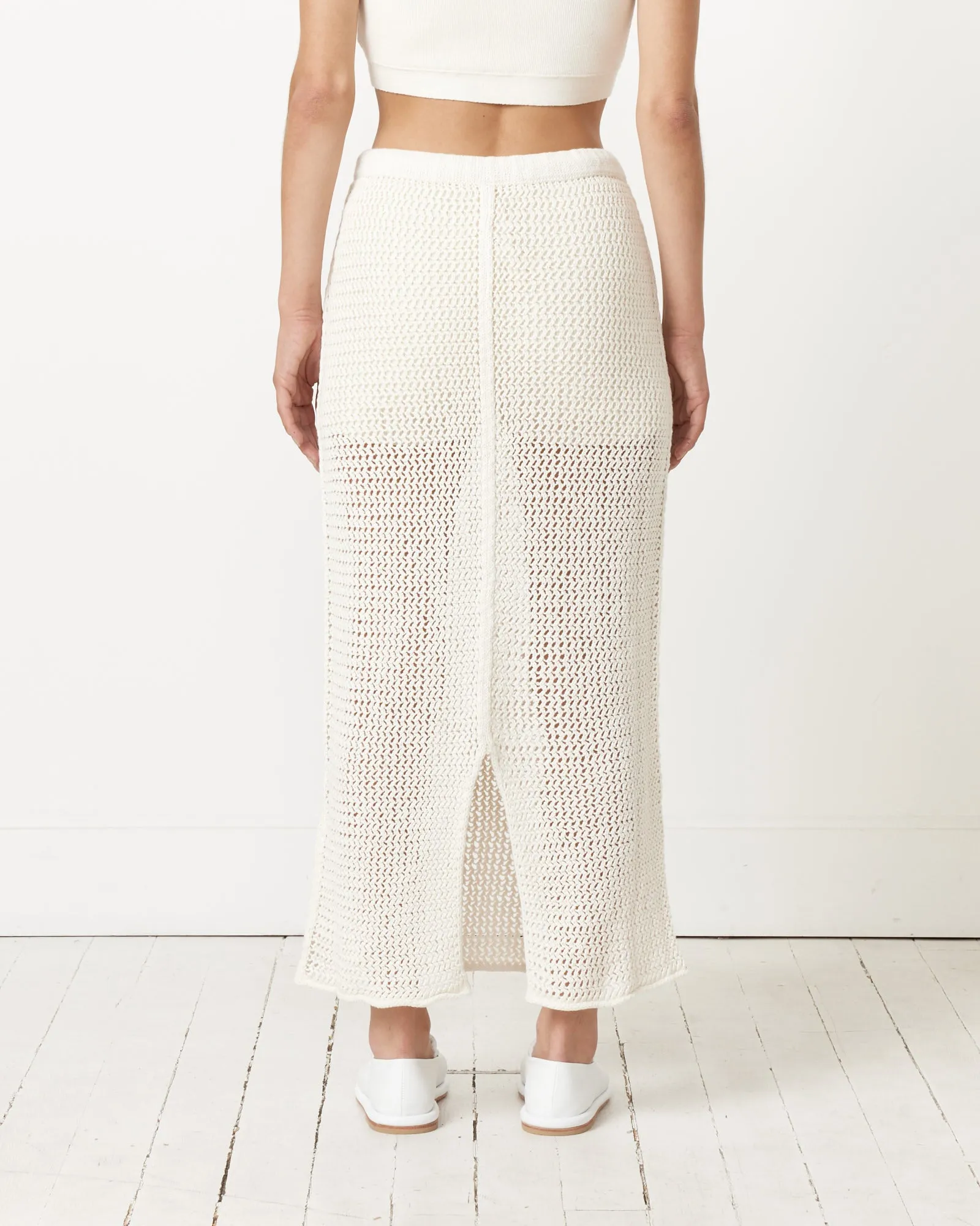 Net Skirt in Bone