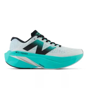 New Balance Women's FuelCell SuperComp Trainer v3 in White/Green/Grey/Blue Synthetic, size 8 Narrow