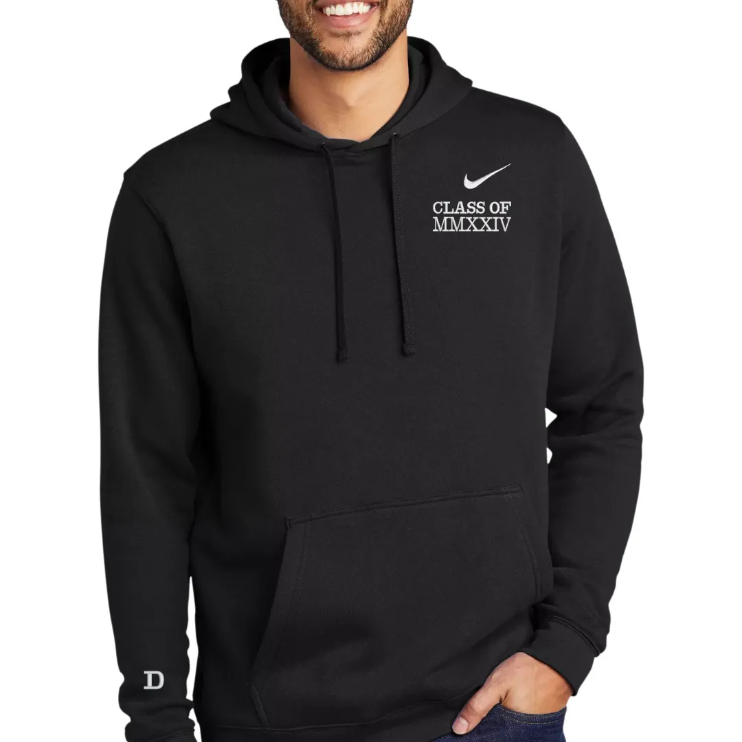 Nike HOODIE Graduation gift Embroidered Hoodie with class of 2024 in Roman numerals,