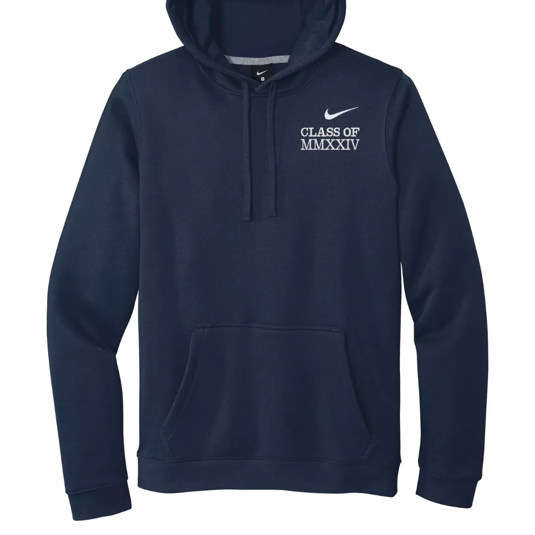 Nike HOODIE Graduation gift Embroidered Hoodie with class of 2024 in Roman numerals,