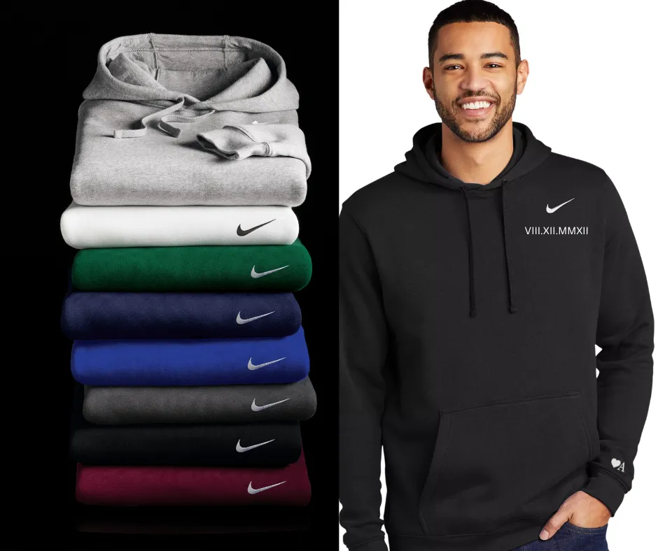 Nike HOODIE Graduation gift Embroidered Hoodie with class of 2024 in Roman numerals,