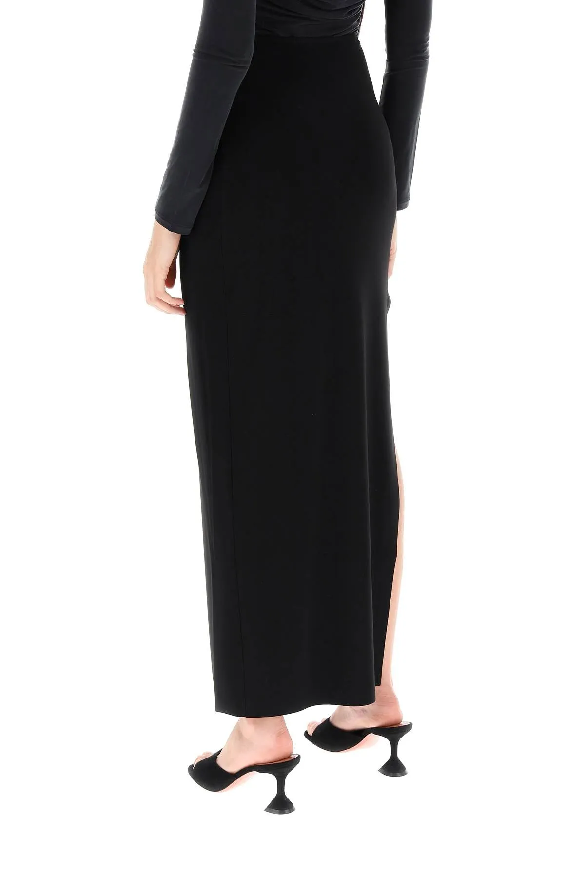 Norma kamali long skirt in poly lycra