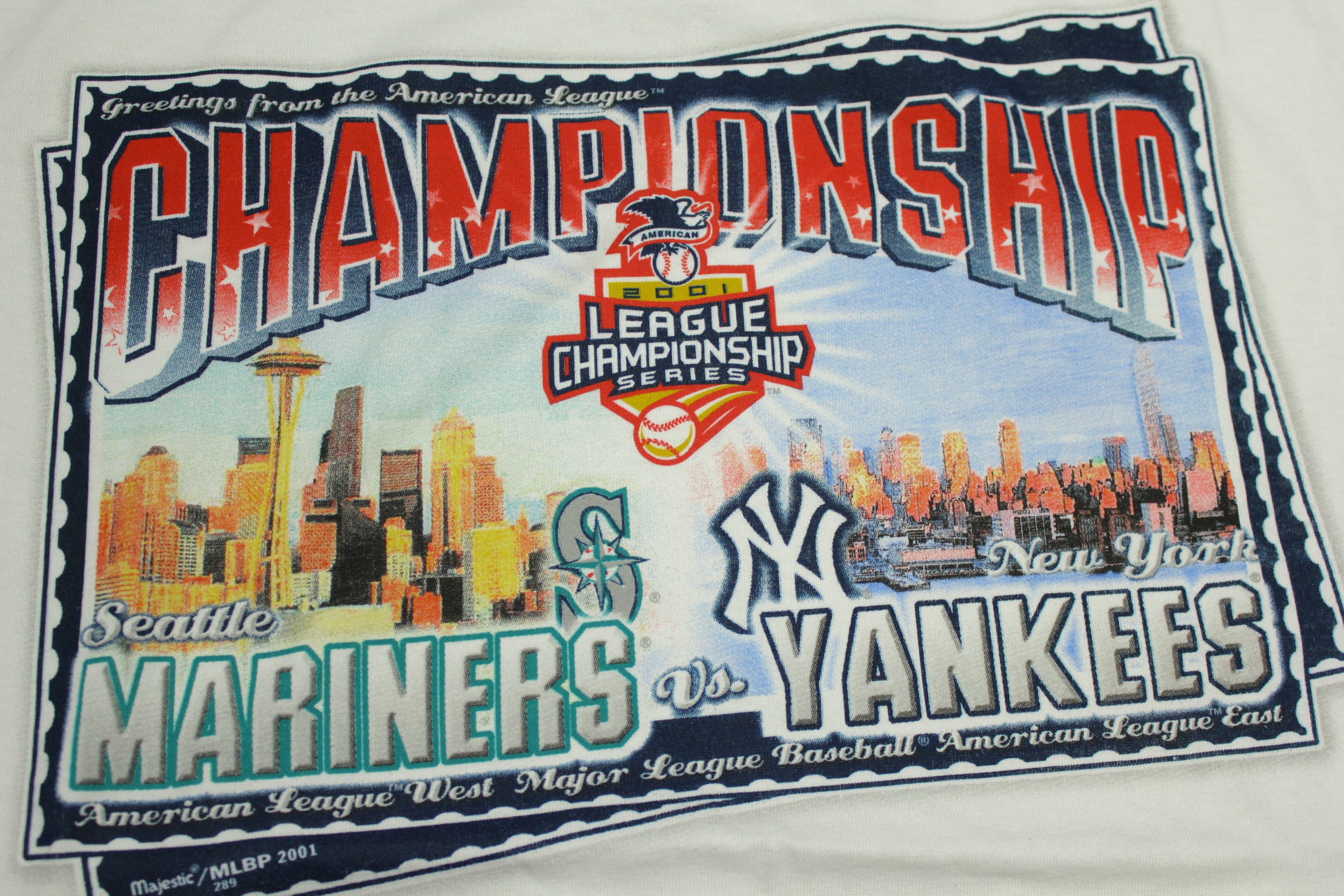 NY Yankees Seattle Mariners 2001 Championship Vintage Series T-Shirt