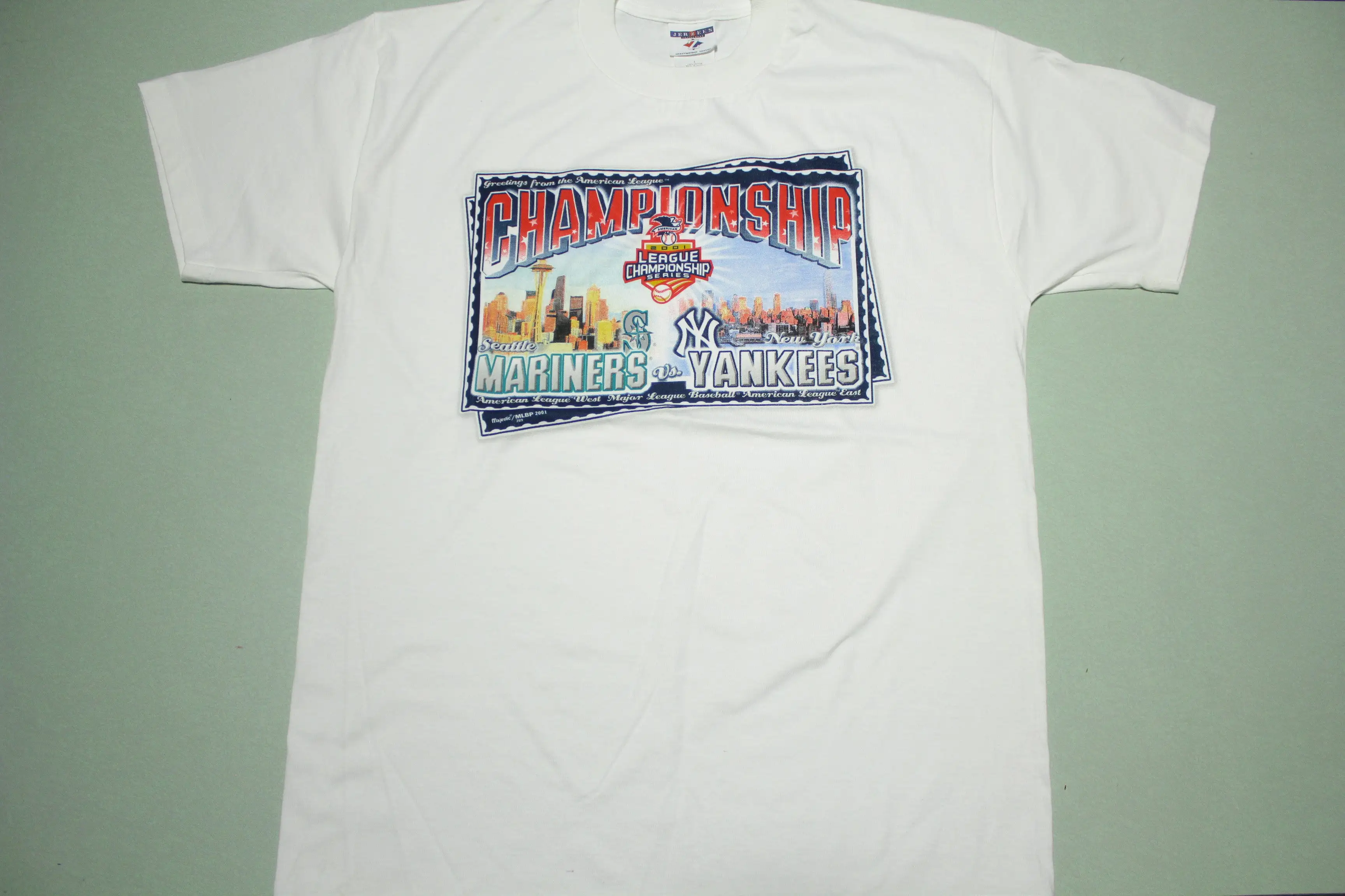 NY Yankees Seattle Mariners 2001 Championship Vintage Series T-Shirt