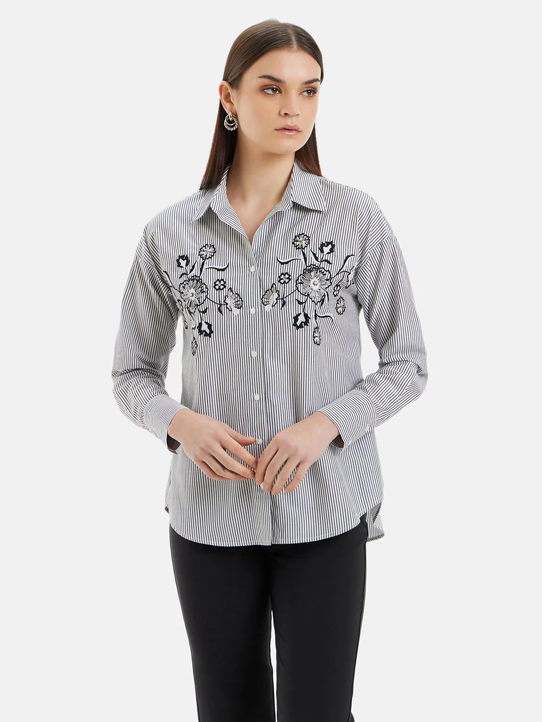 Octavia Full Sleeves Embroidered  Shirt