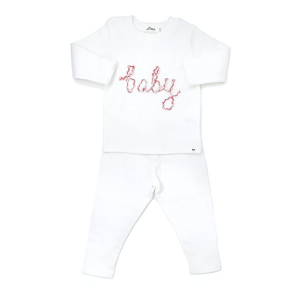 oh baby! Two Piece Set - Baby in Parfait Blush Yarn - Cream