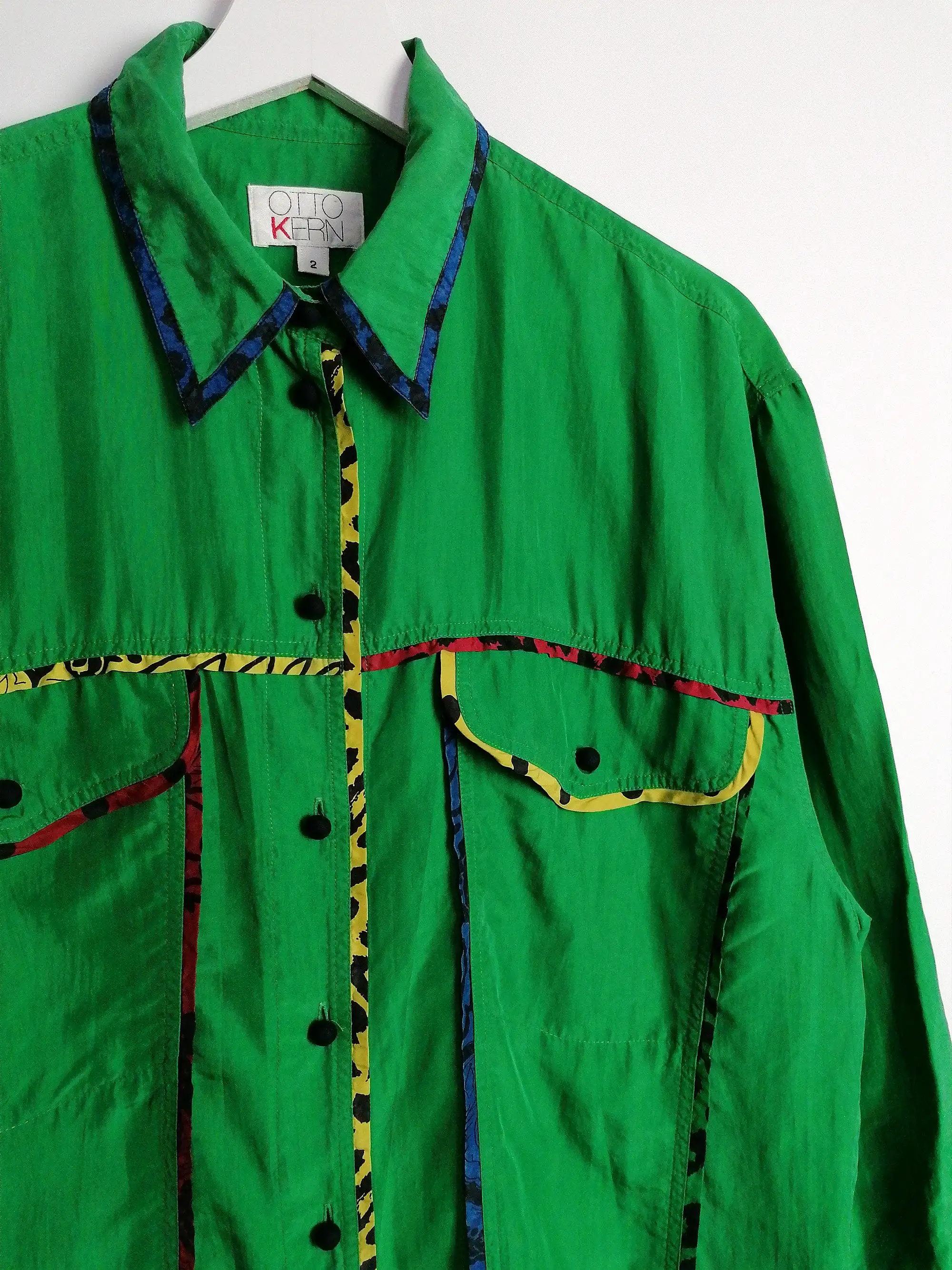 OTTO KERN Vintage 90's Green Silk Blouse