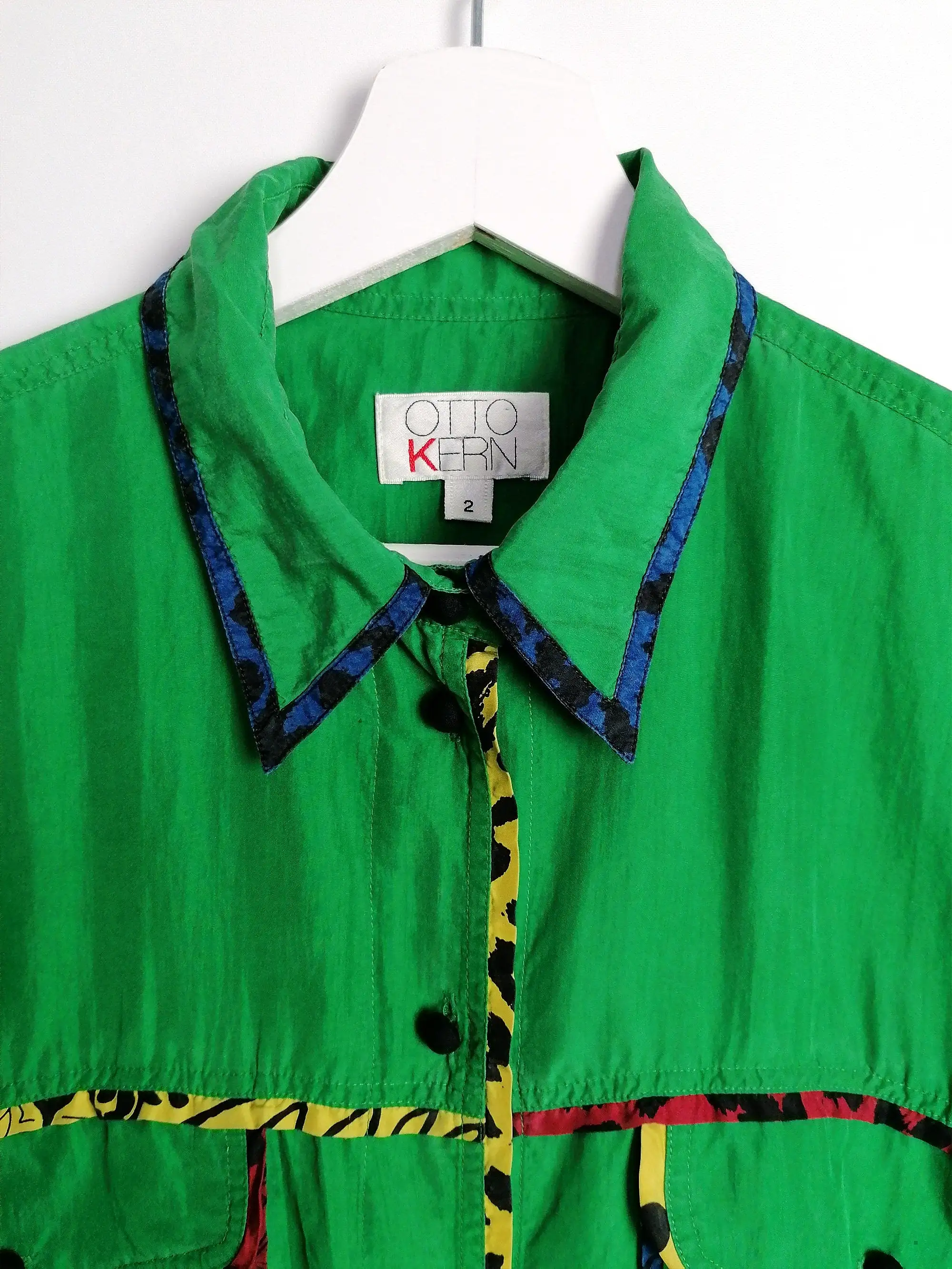 OTTO KERN Vintage 90's Green Silk Blouse