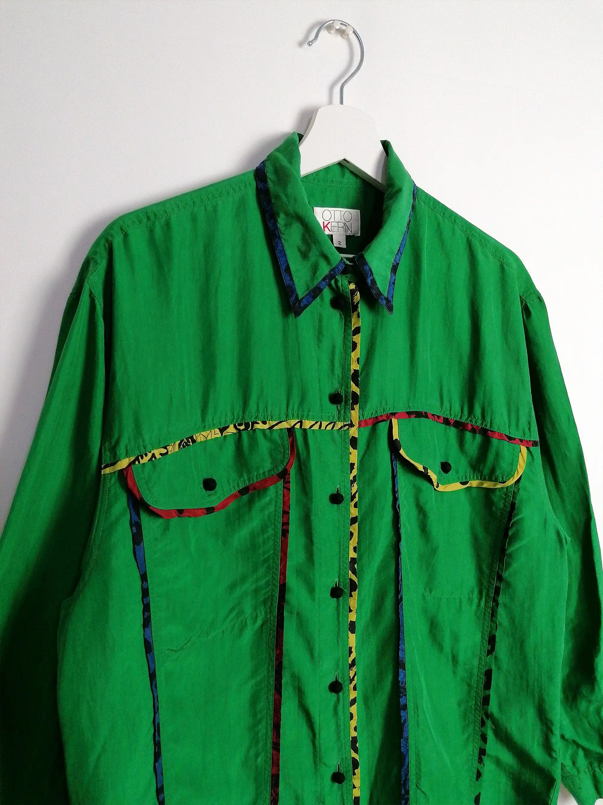 OTTO KERN Vintage 90's Green Silk Blouse