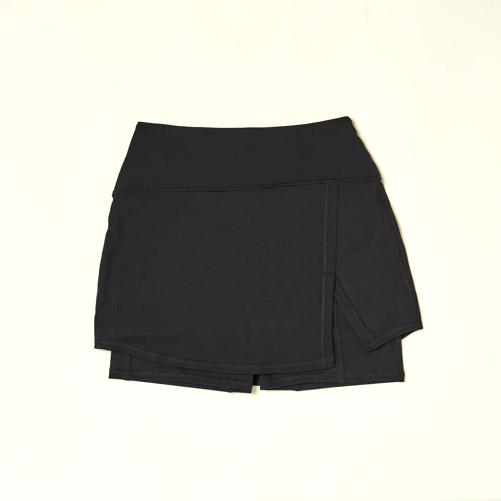 Over-Time Recycled Poly Double Layer Skort in Black