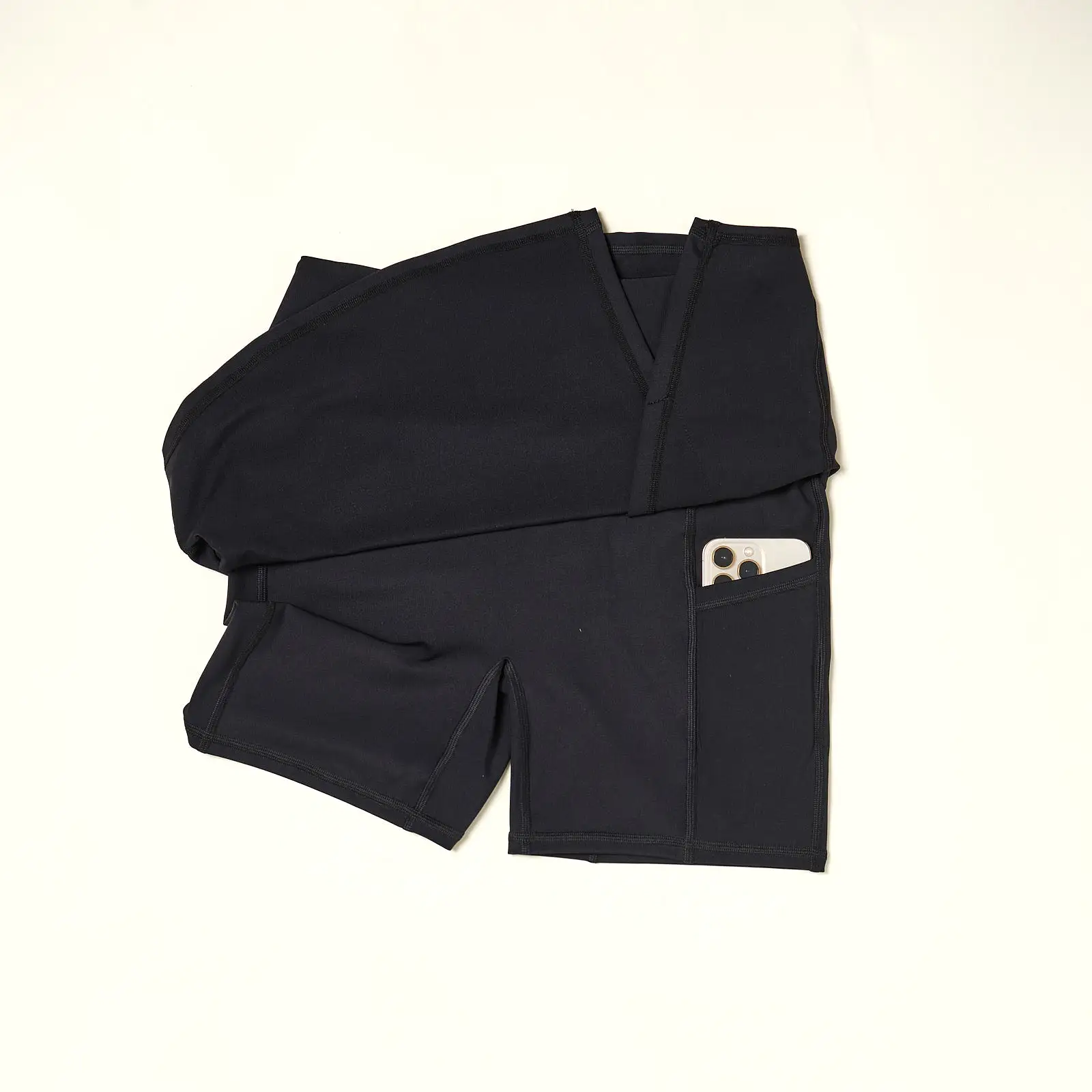 Over-Time Recycled Poly Double Layer Skort in Black