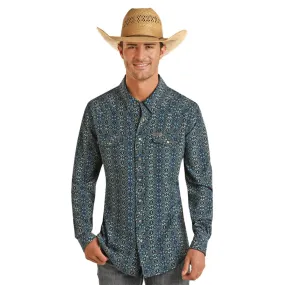 Panhandle Slim Men's Blue & Black Aztec Tek Shirt