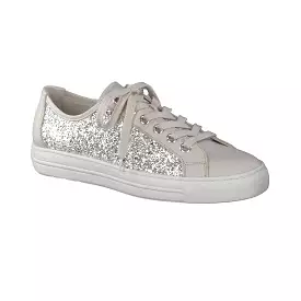 Paul Green Cream Sequins Trainer 5242