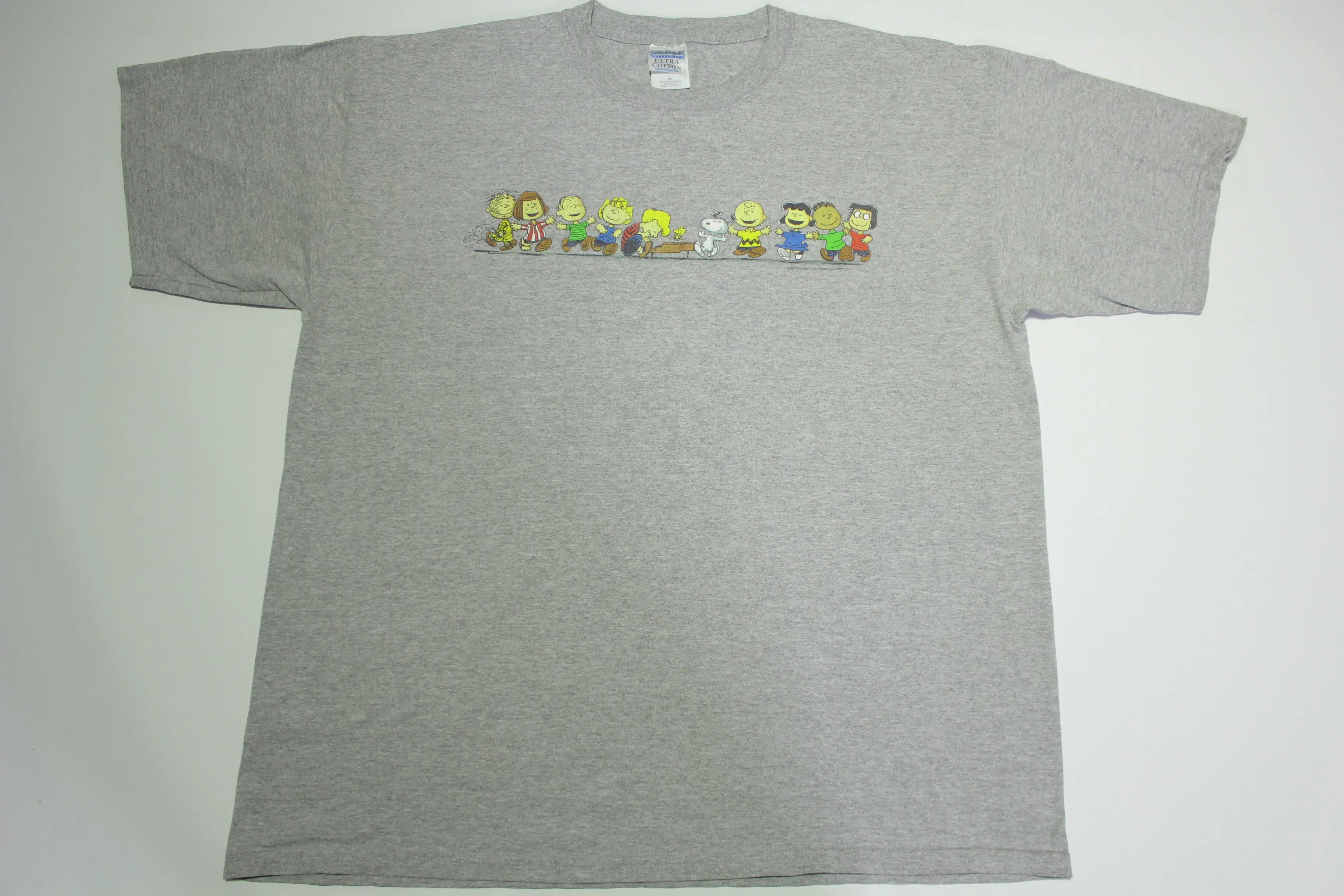 Peanuts Charlie Brown Snoopy Crew 2001 Vintage Y2K Gildan United Feature T-Shirt