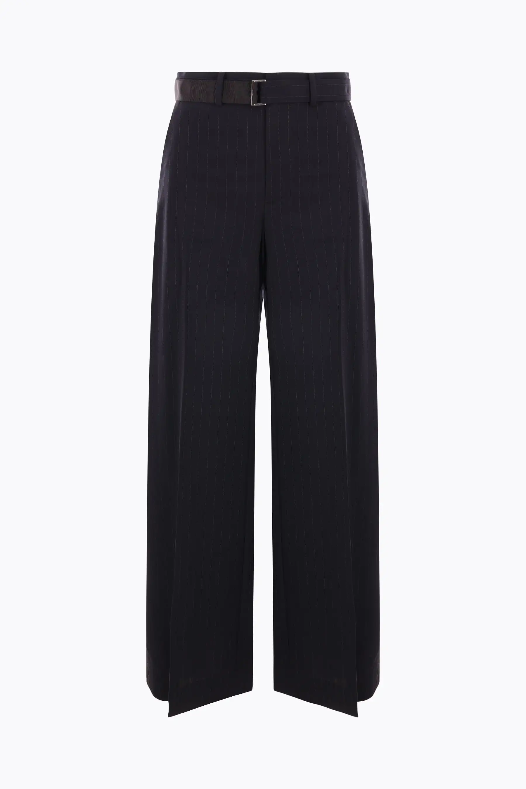 pinstriped grain de poudre wide-leg pants