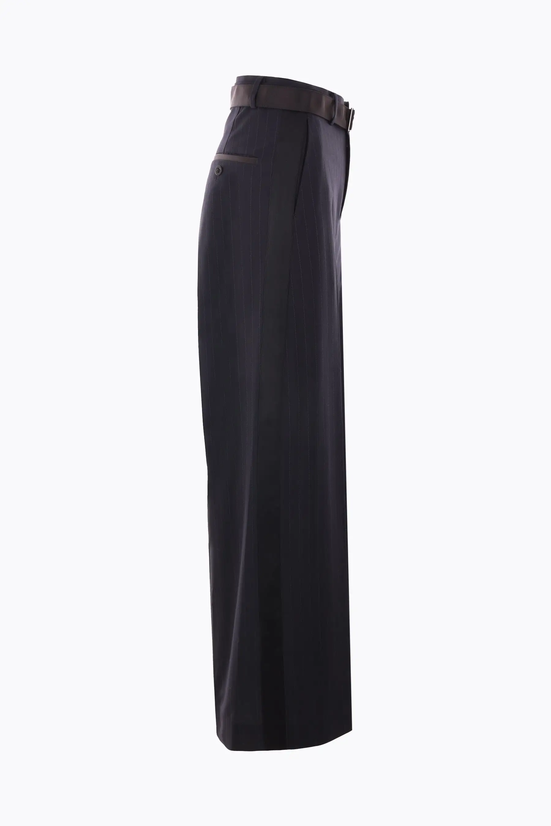 pinstriped grain de poudre wide-leg pants