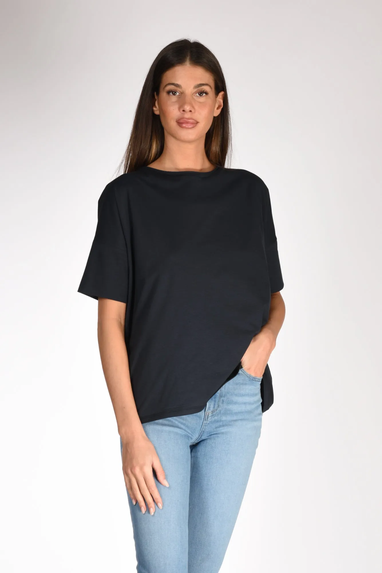 Shirt C Zero Tshirt Girocollo Blu Donna