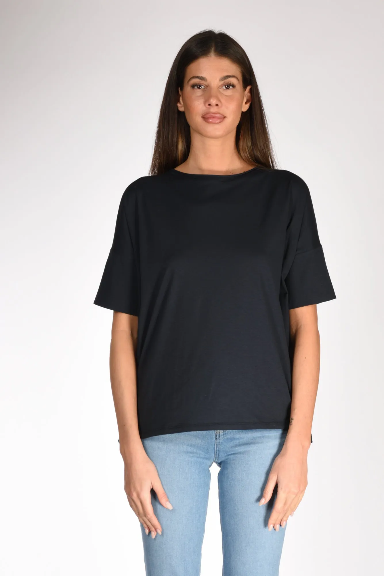 Shirt C Zero Tshirt Girocollo Blu Donna