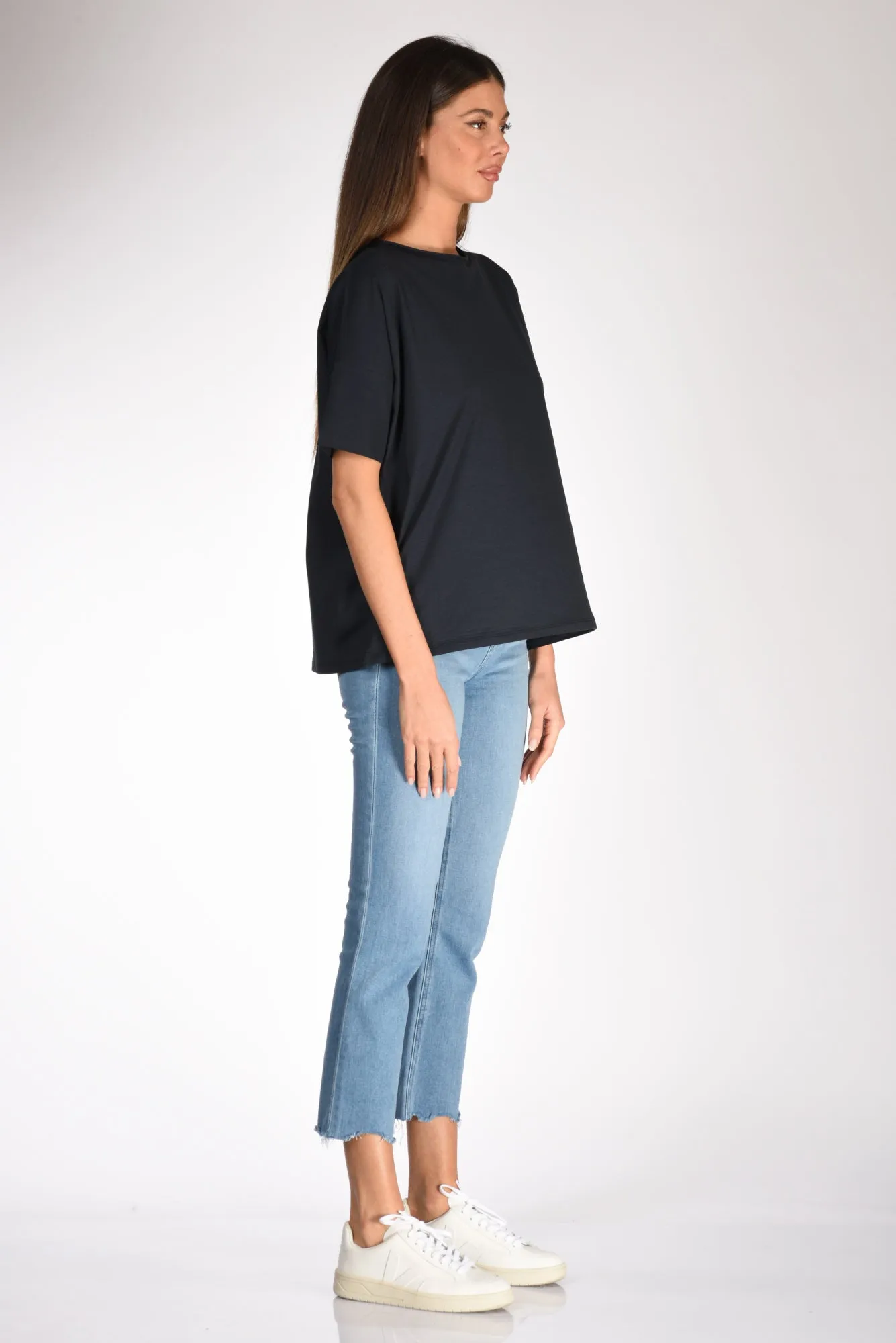 Shirt C Zero Tshirt Girocollo Blu Donna