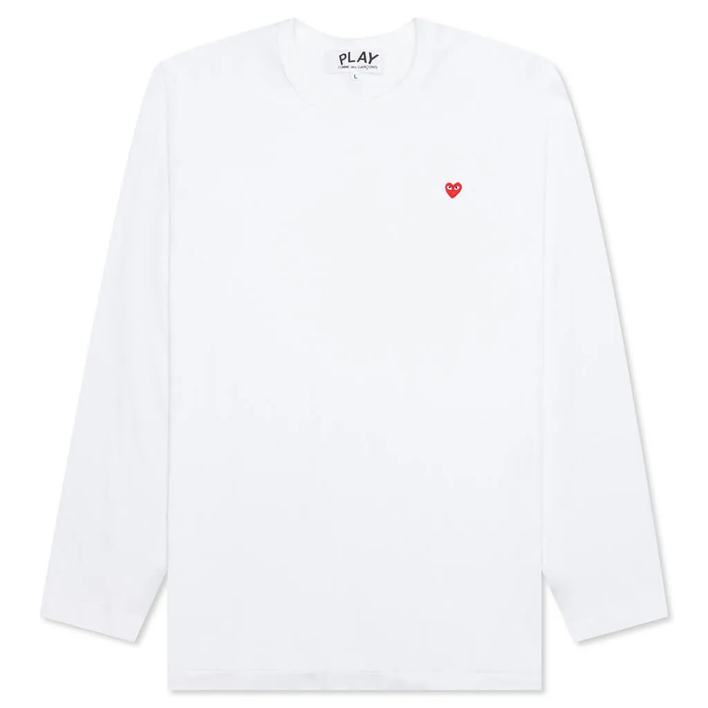 Small Red Heart L/S T-Shirt - White