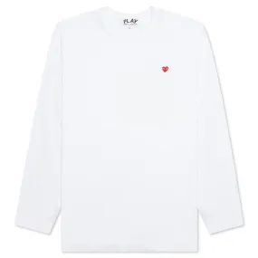 Small Red Heart L/S T-Shirt - White