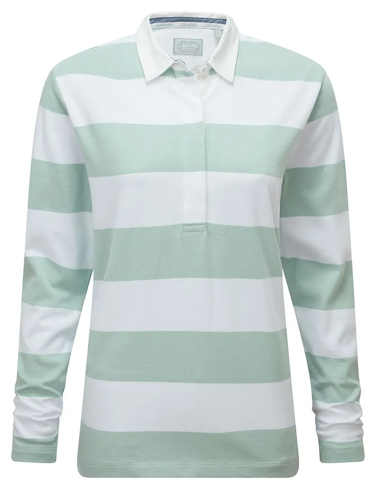 St Mawgan Rugby Shirt                             Mint/White Stripe