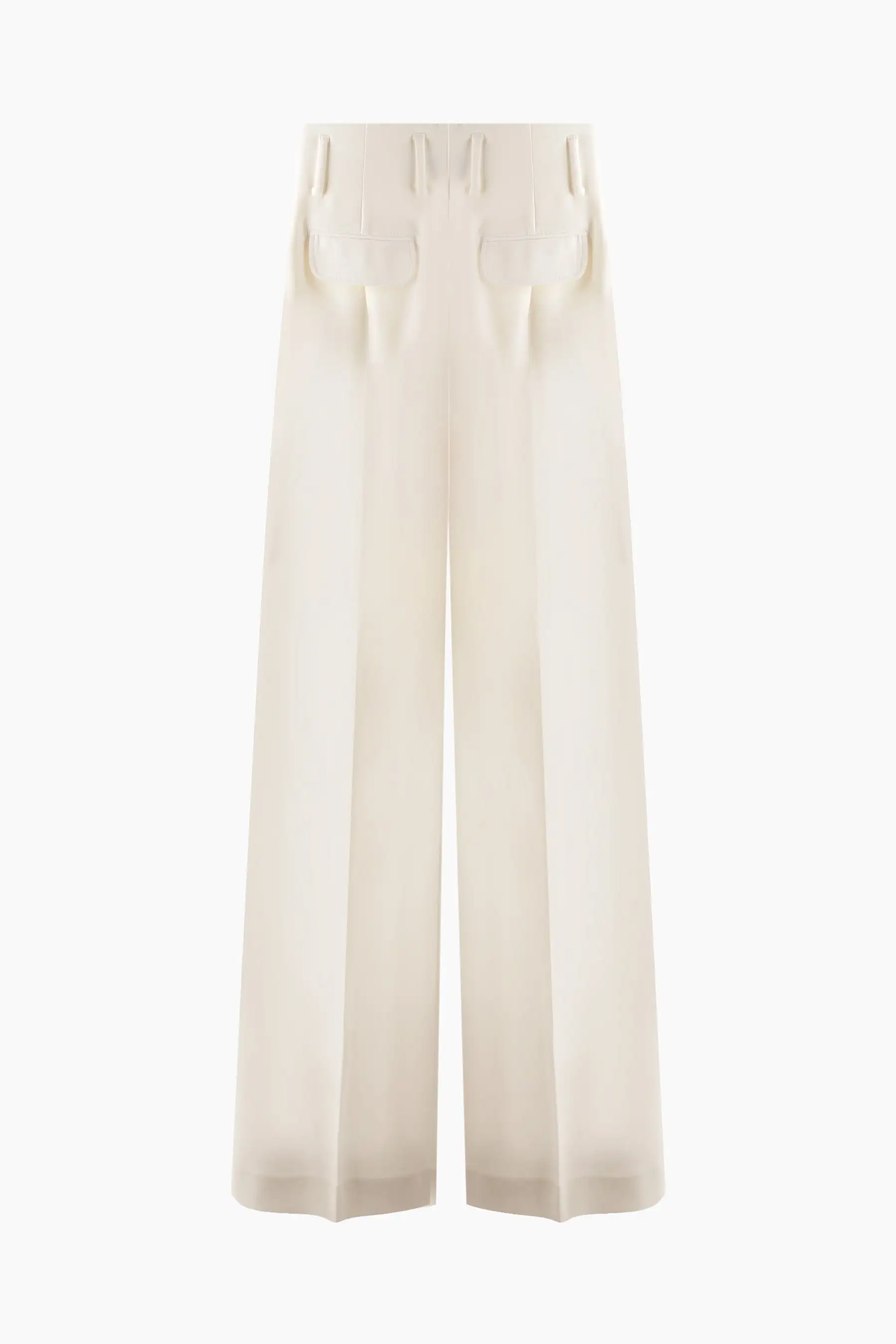 stretch wool wide-leg pants