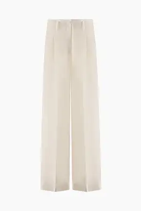 stretch wool wide-leg pants