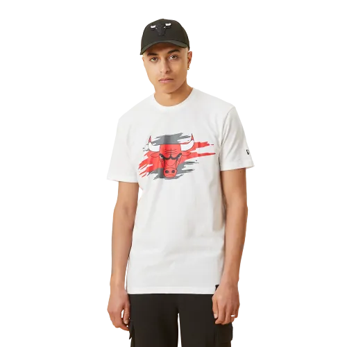 T-Shirt Chicago Bulls Tear Logo Bianca