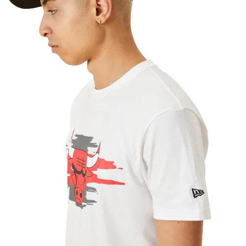 T-Shirt Chicago Bulls Tear Logo Bianca