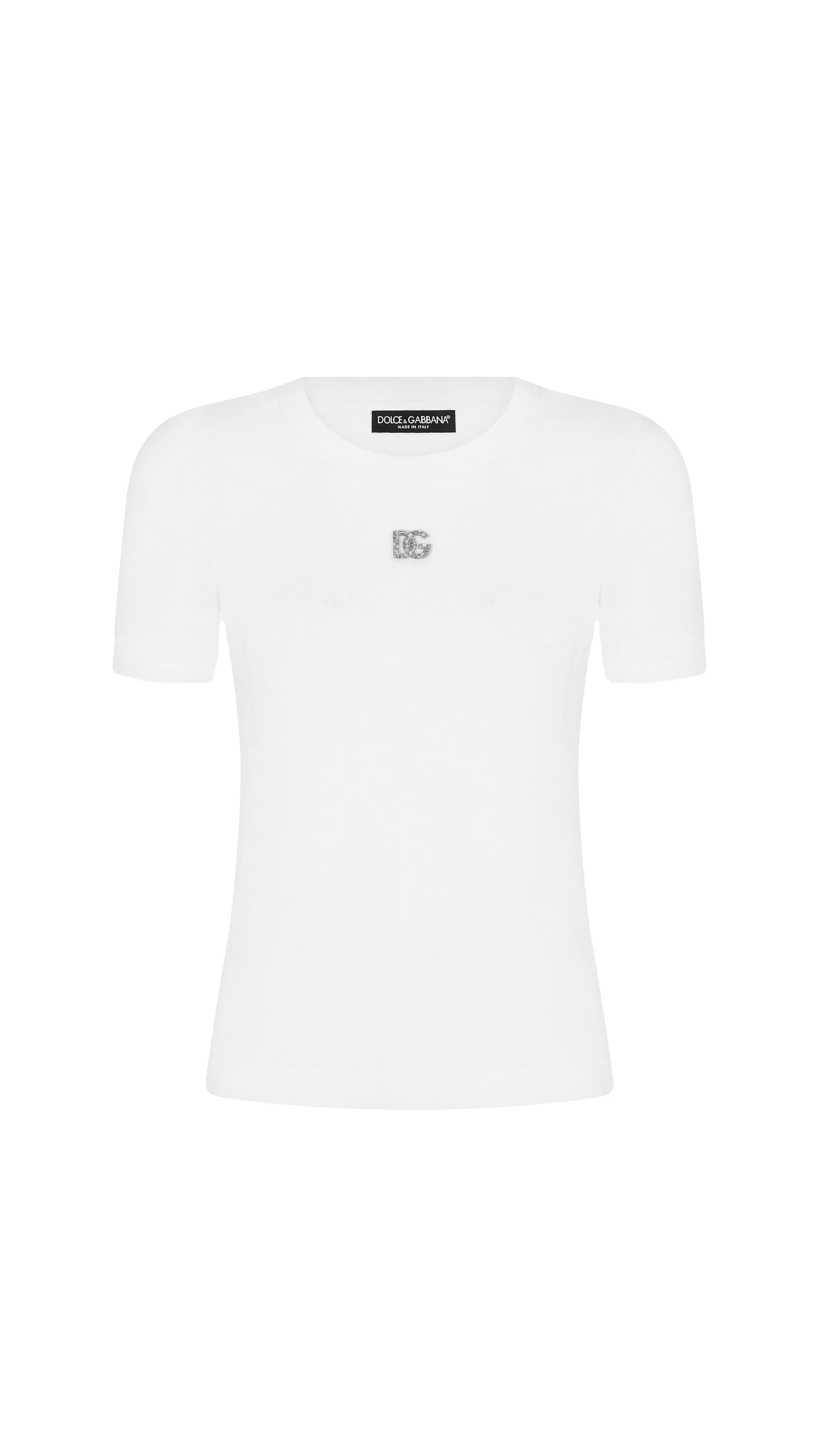 T-shirt with DG Crystal Logo - White