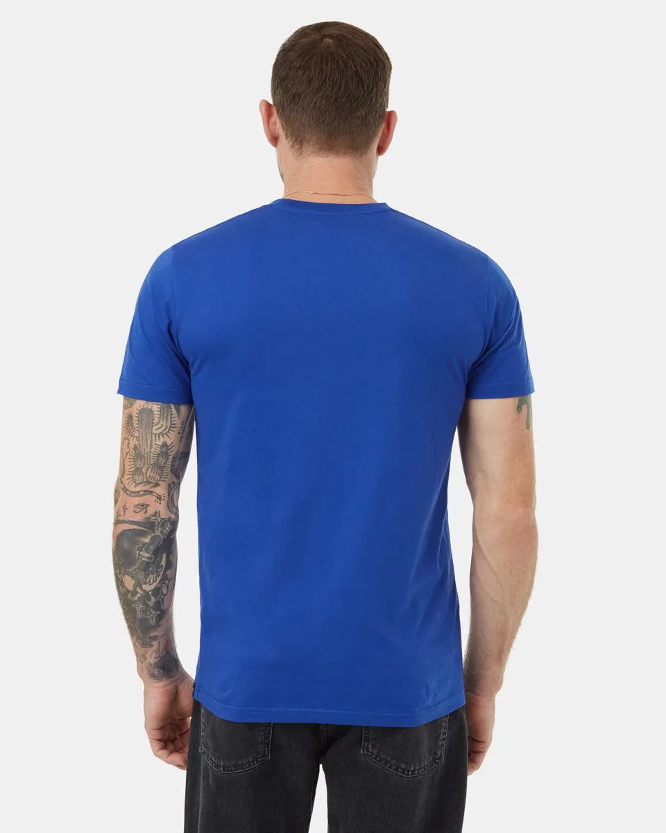 Tentree Shuttle Sunset T-Shirt In Mazarine Blue / Bright White