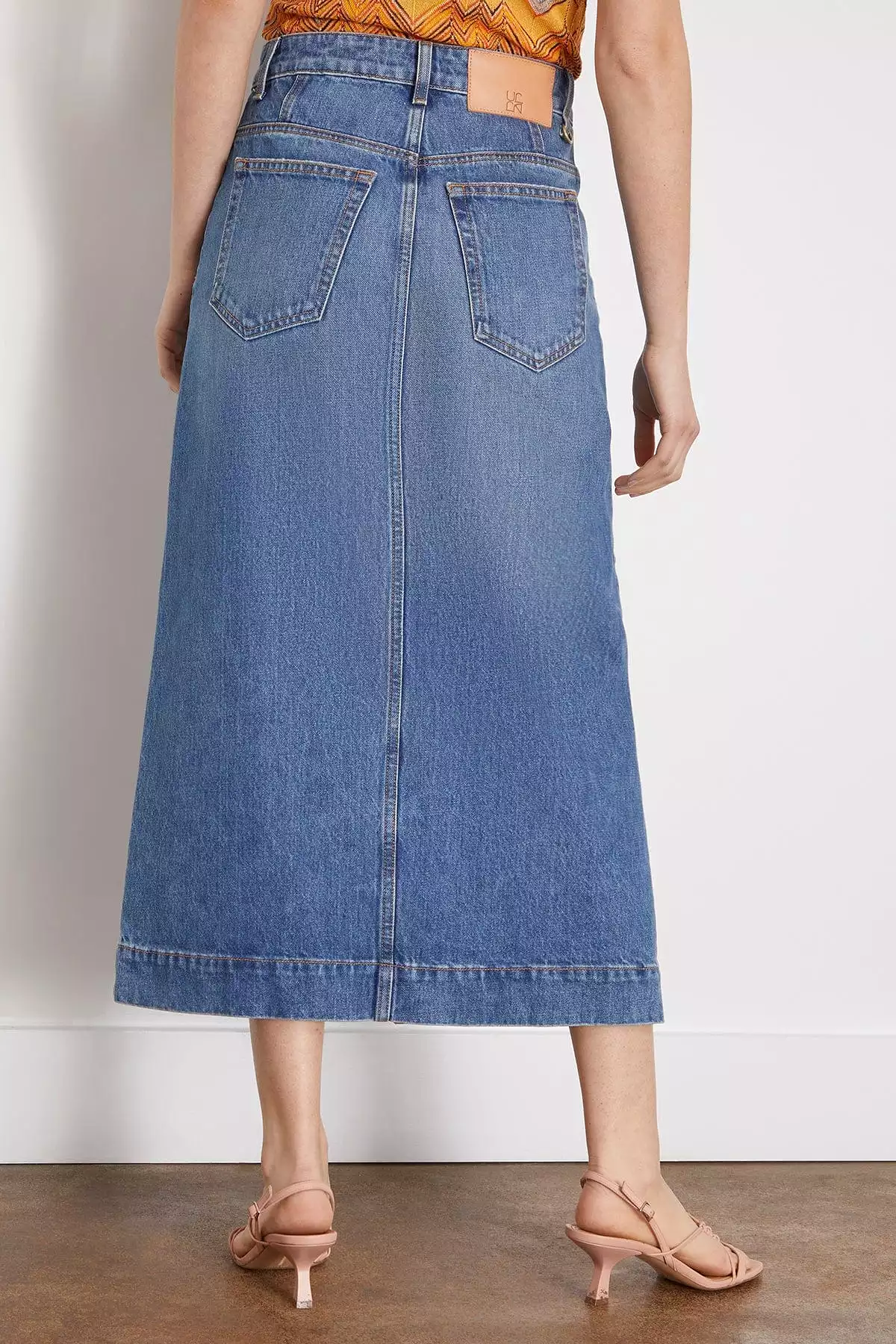 The Bea Skirt in Danube Medium Indigo Wash