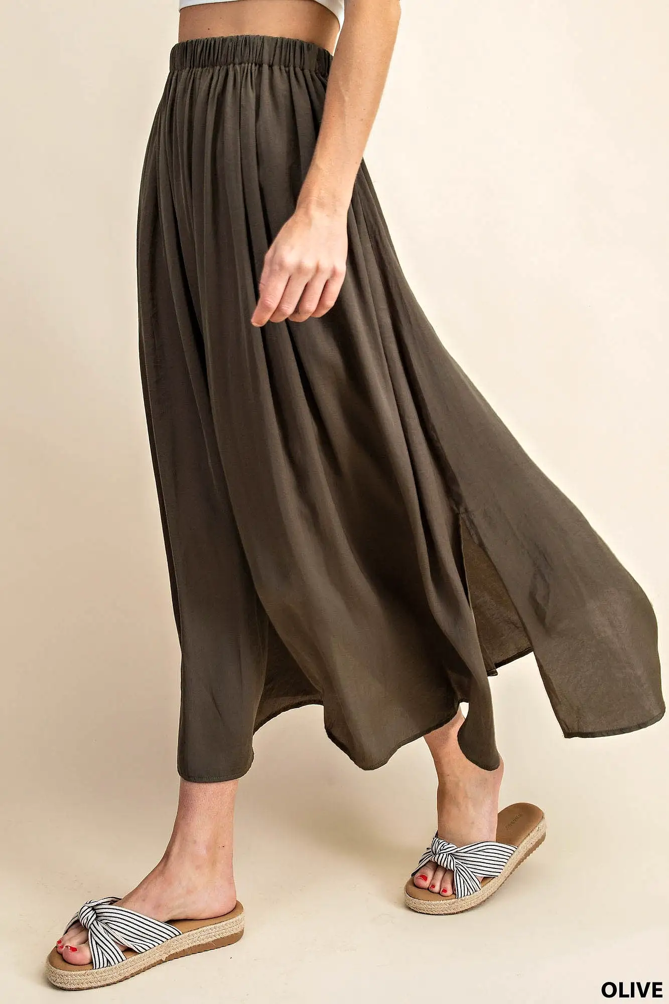 The Carlow A-Line Skirt in Olive