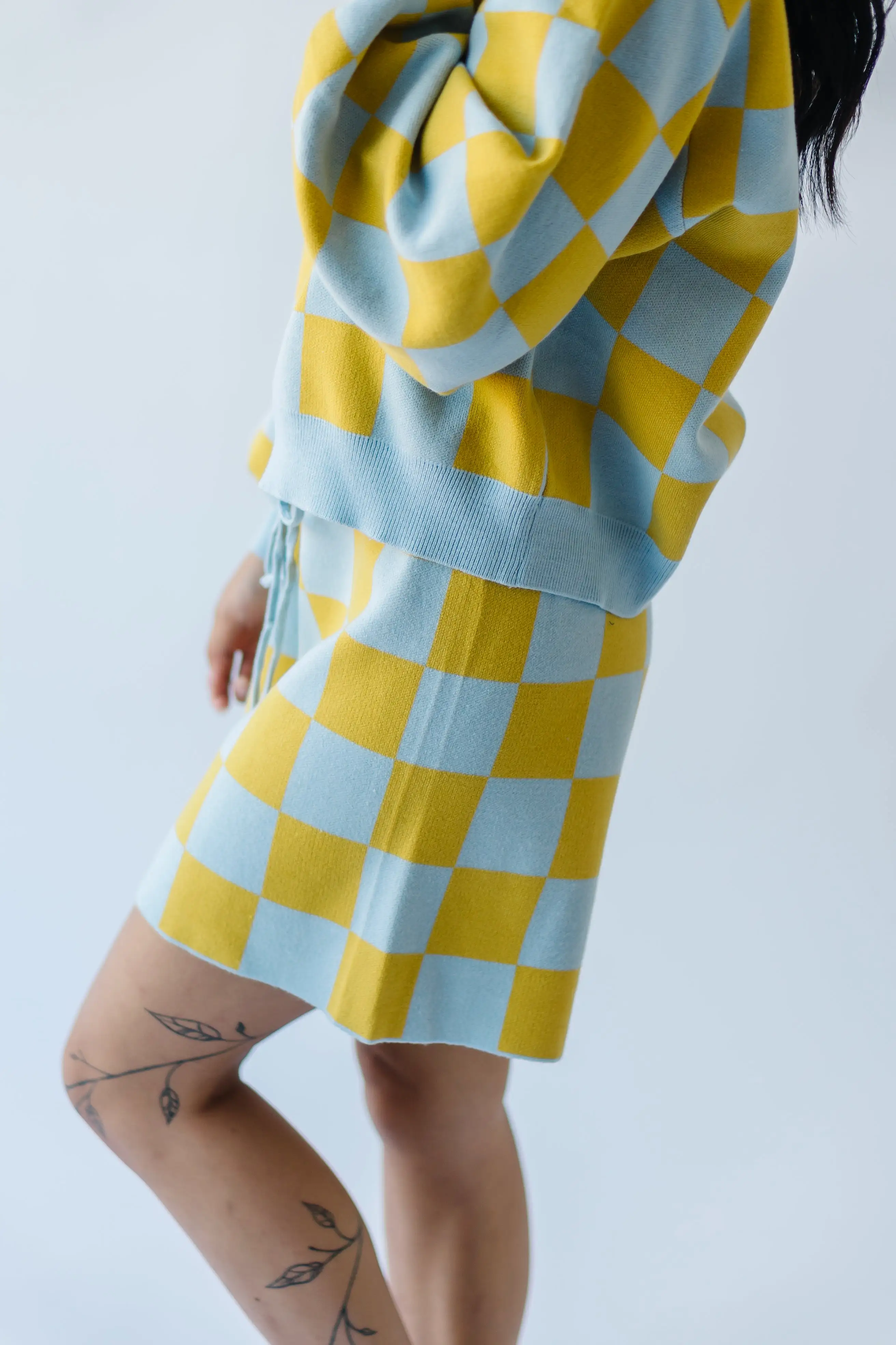 The Roanoke Checkered Shorts in Blue + Yellow