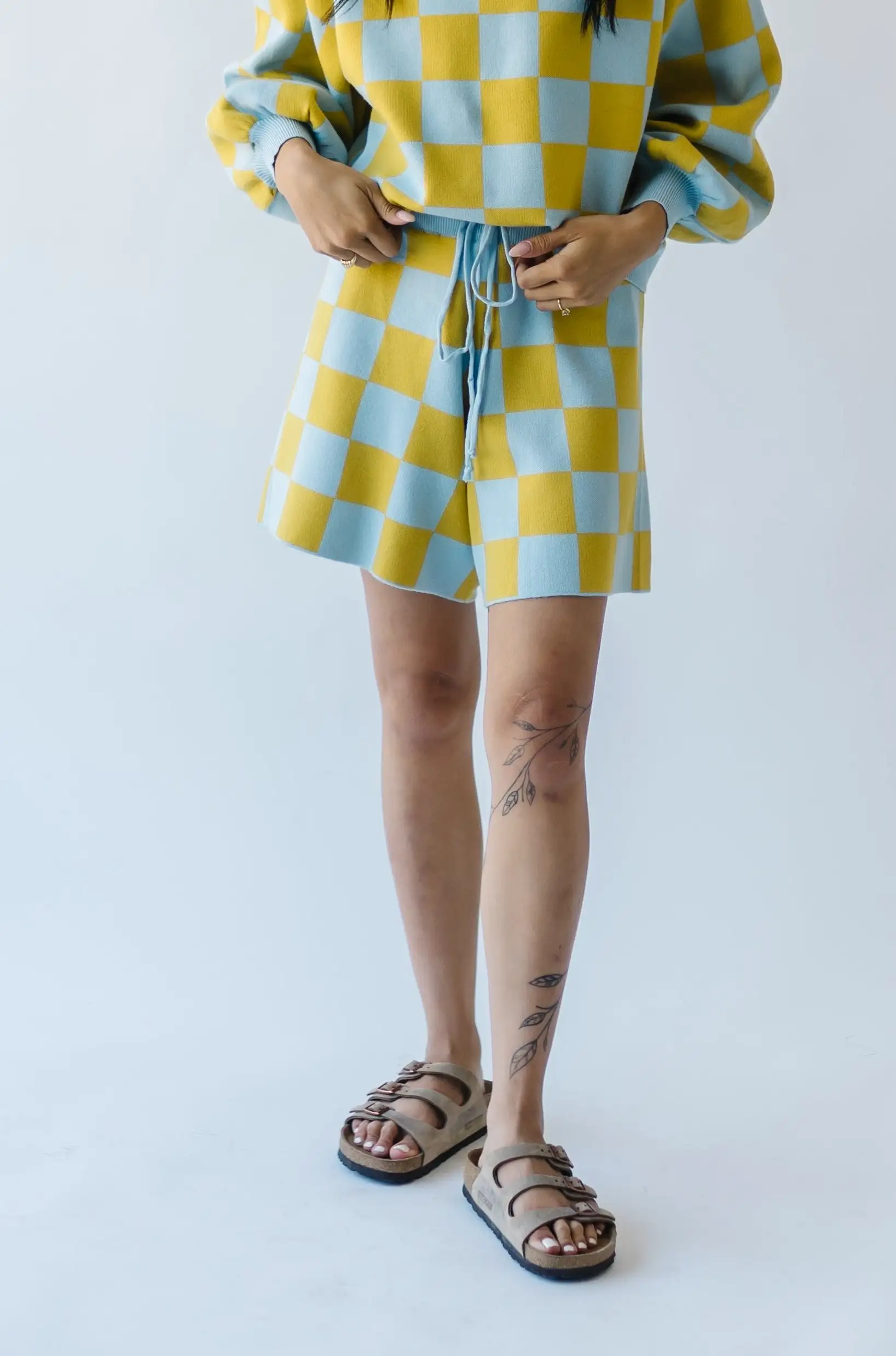 The Roanoke Checkered Shorts in Blue + Yellow