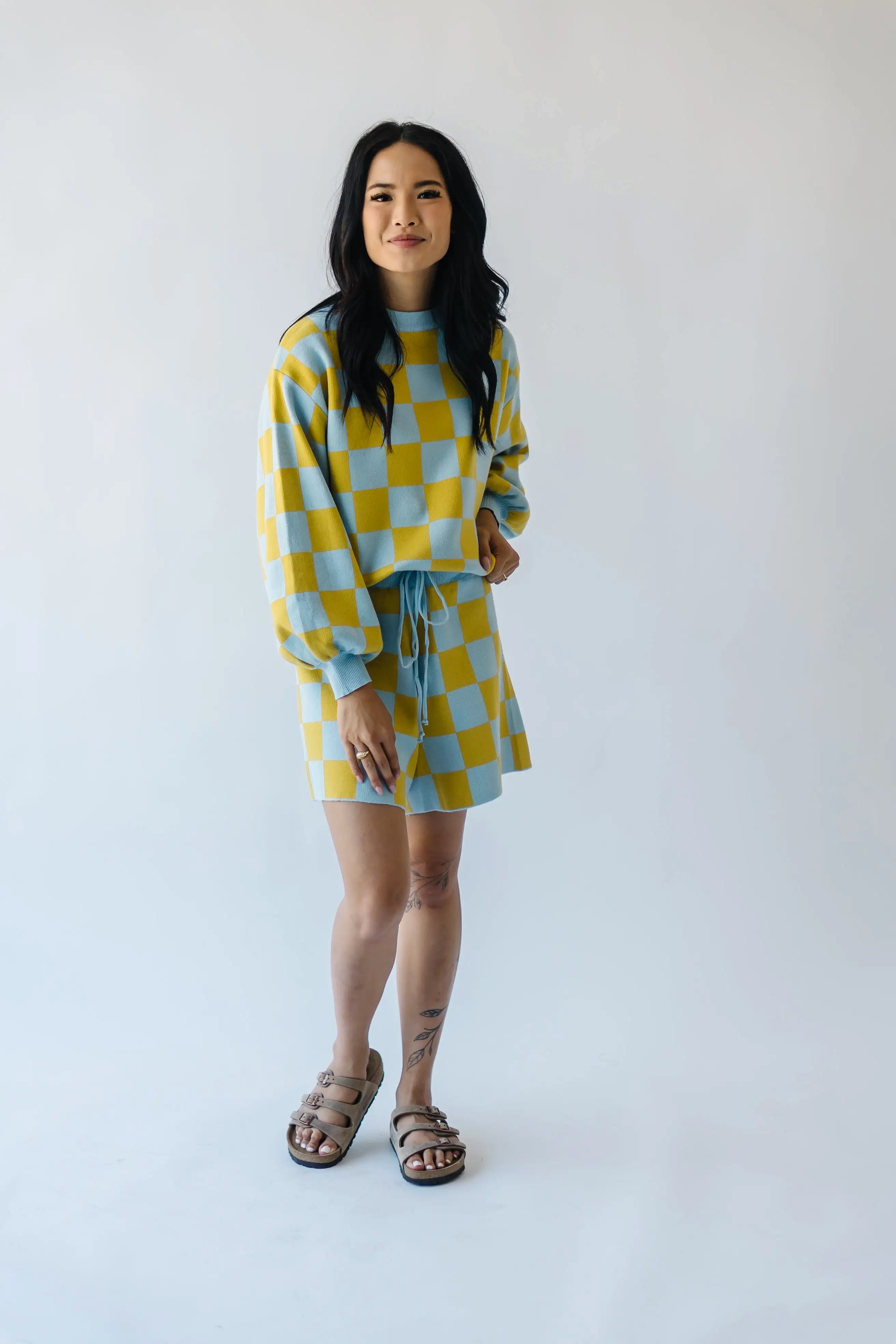 The Roanoke Checkered Shorts in Blue + Yellow